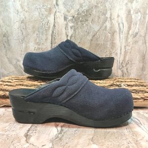 Lands End Professional Blue Suede Mule Sz 6